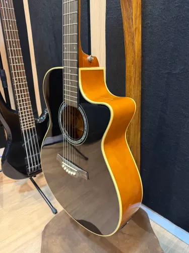 Violão Tagima Tw29 Woodstock Preto Jumbo Aço Elétrico