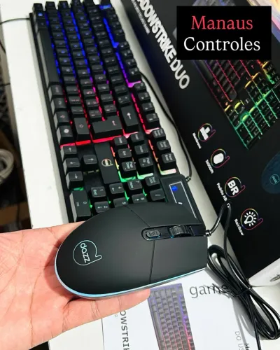 Kit Teclado e Mouse Gamer Shadow Strike Duo Dazz ABNT 2  3600 Dpi 