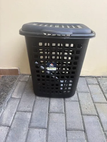 Cesto Organizador / Cesto de Roupas com Tampa - Preto