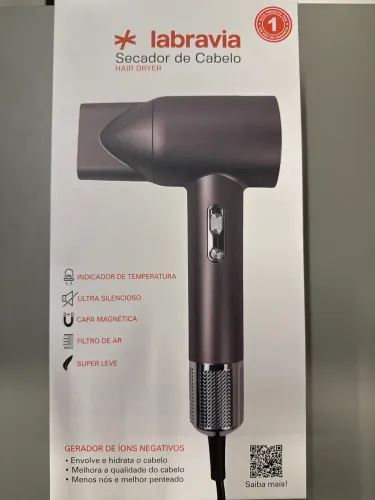 Secador de cabelo ultra silencioso, leve, novo! LABRAVIA