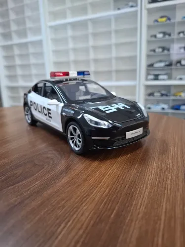 Miniatura Police 1/24 Tesla Model 3 LSPD Eletric