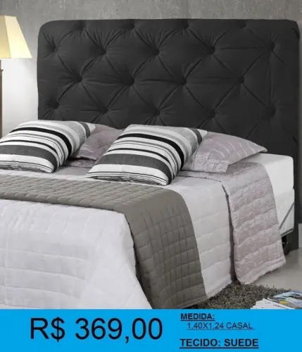 CABECEIRA CASAL - TECIDO VELUDO- DISPONIVEL EM 3 CORES = ENTREGA E MONTAGEM GRATIS