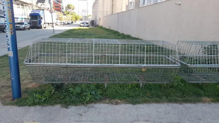 Duas Lixeiras de calçada com tampa telada