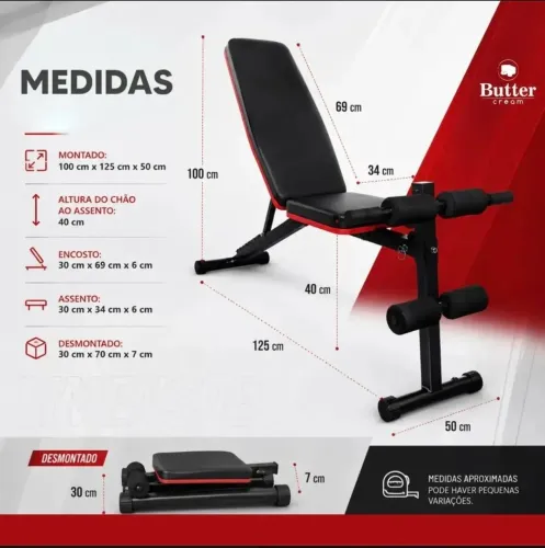 Banco supino e exercícios de musculação