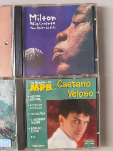 Lote 4 CDs Originais MPB Caetano Veloso Milton Nascimento Lulu Santos