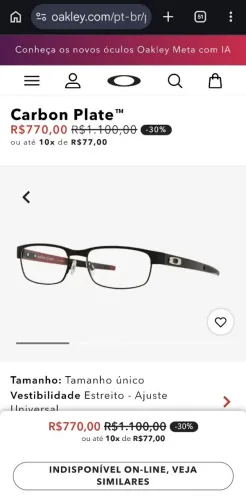 Armação óculos de grau OAKLEY Carbon