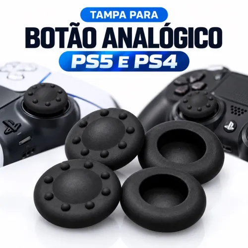Par de Tampas para Analógico Controle PS5 e PS4 Pretas