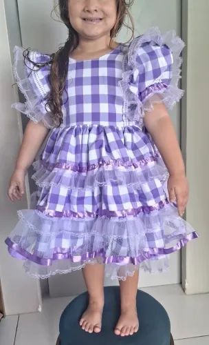 Vestido Xadrez infantil 