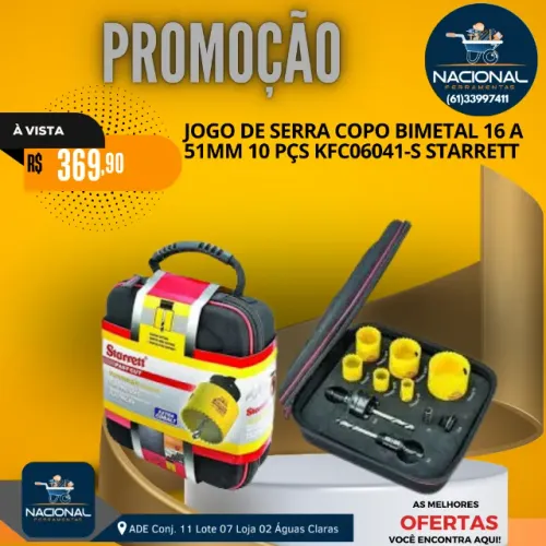 Jogo de Serra Copo Bi-Metal para Eletricista 10 pçs KFC06041-S Starrett