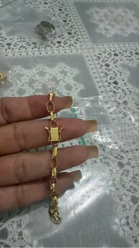 Pulseira tijolinho em ouro 18k 