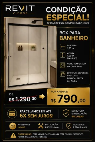 Box para banheiro de 1.65x1.90