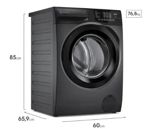 Máquina de lavar roupa frontal Electrolux 12kg cinza.nova