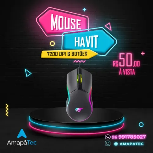 Mouse Gamer Havit RGB 7200DPI