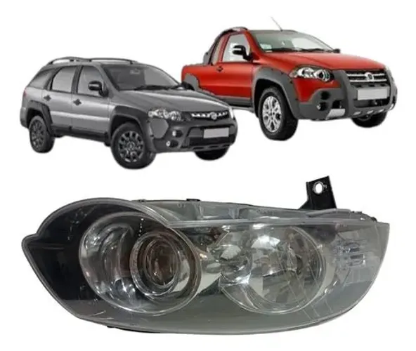 Farol Direito Fiat Strada / Palio Weekend 2010 a 2016  Fume