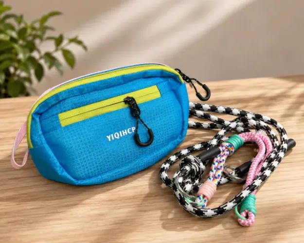 Bolsa Pochete Azul com Zíper e Acessórios Faço Olx Pay