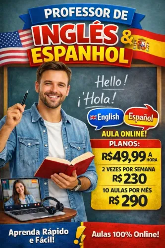 Aulas de inglês e espanhol online