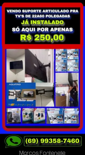 Vendo Suporte Articulado Pará TVs de 22a65 Pol Já Instalado Só Aqui R$ 250.00