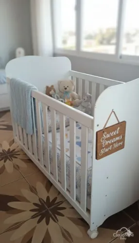 Berço americano com rodinhas 