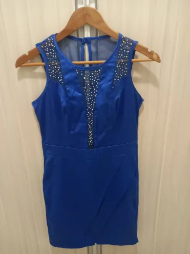 VESTIDO AZUL FESTA TAM P usado 1x