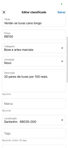 Vende-se luvas cano longo