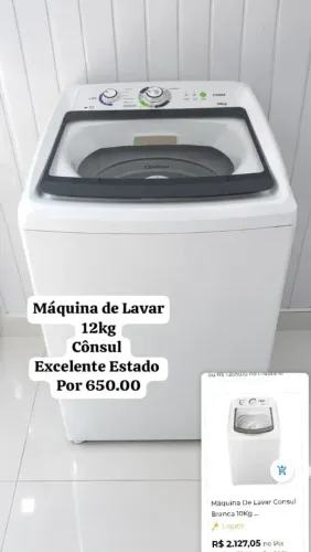 Máquina de lavar 12kg Consul Desapego Excelente Funcionando perfeitamente Mauazinho ?