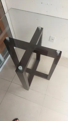 Mesa jantar 4 lugares tampo de vidro