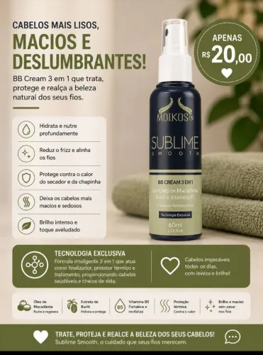 BB cream 3 em 1 pro cabelo