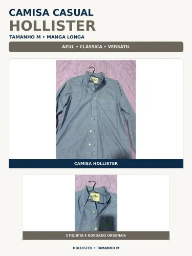 Camisa social Azul Holister original tamanho 38/40