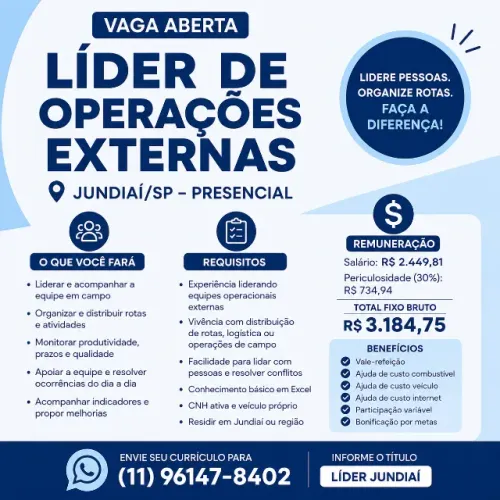 Líder de Operações Externas Jundiaí