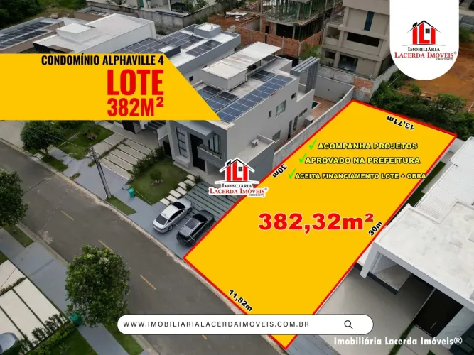 Alphaville 4, 382m², Lote na rua do Clube e Lote já com projeto aprovado e Licença de Obra