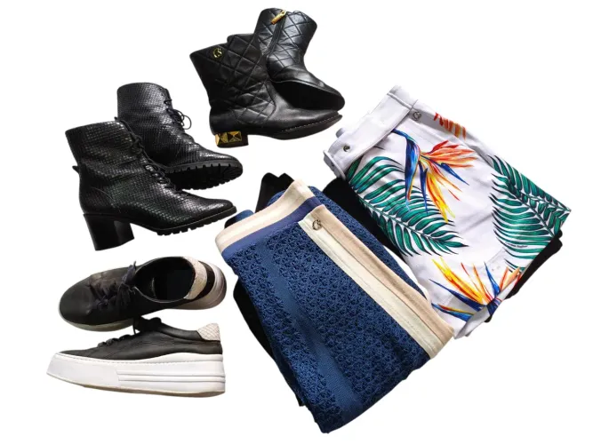 Lote roupas e sapatos de marca Carmen Steffens e Arezzo 9 peças M/G 37/38