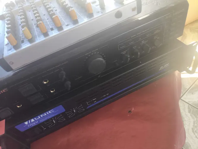 Kit com amplificador mesa de som e mixer