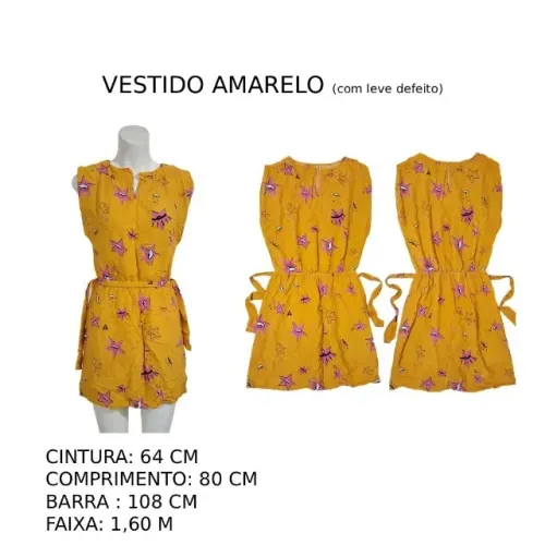 Vestido Amarelo com pequeno defeito