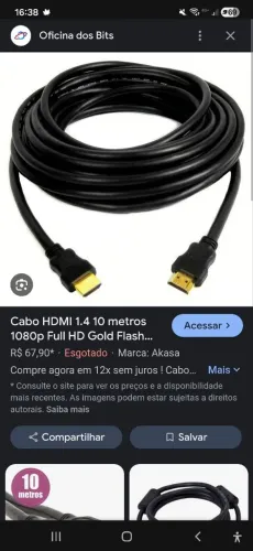 cabo HDMI 10 metros 4k nao entego retirada local