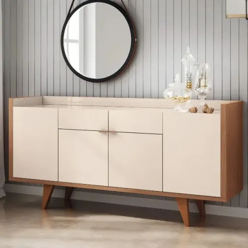 Buffet 4Portas 2Gavetas Pés Retrô 1.60M. Produtos Novos Direto de Fabrica.