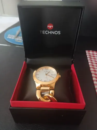 Relógio Technos banhado a ouro, nunca usado