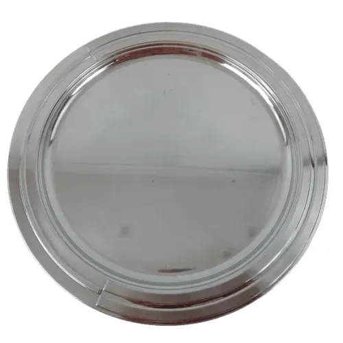 BANDEJA REDONDA DE INOX 33 CM PRÁTICA RESISTENTE E VERSÁTIL - USADA
