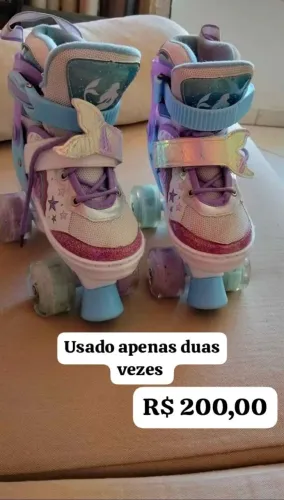 Patins infantil ajustável + rodas led - tamanho 26/30