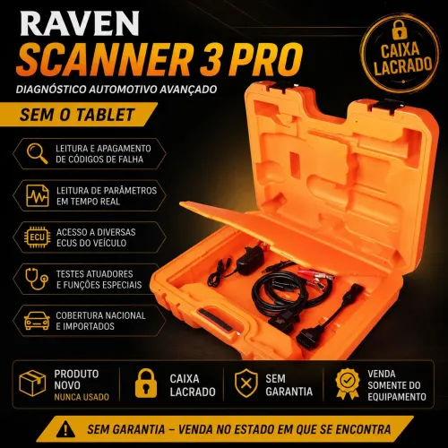 SCANNER AUTOMOTIVO RAVEN SCANNER 3 PRO - NOVO E LACRADO