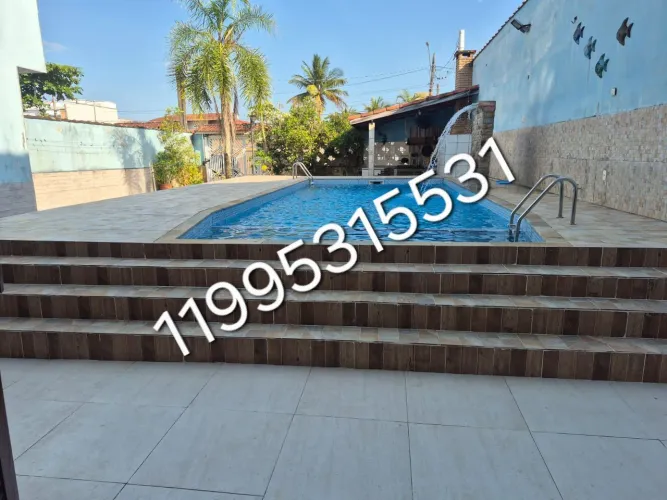 Casa sobrado temporada praia, Itanhaém, churrasqueira, piscina, ate 6 quartos