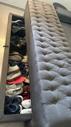 Baú e sapateira para cama King 