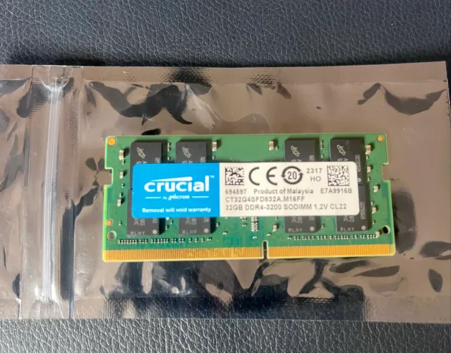 Memória DDR4 32GB - Para Notebook ( Crucial ) 