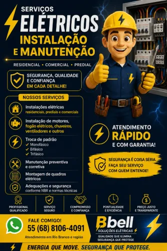 Manutenção e Instalações Elétricas: Residenciais, Prediais e Comerciais.
