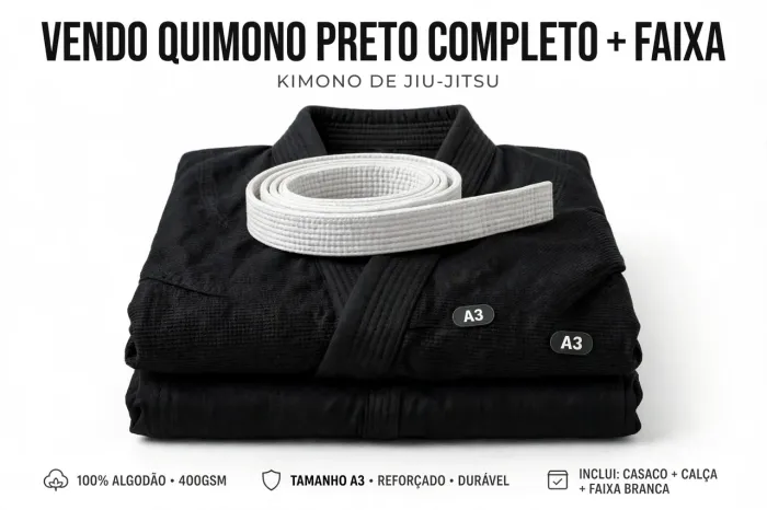 Vendo meu kimono completo, usado apenas por 2 semanas.