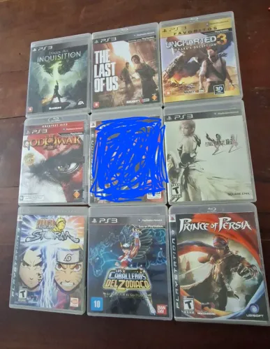 Lote com 8 jogos de ps3