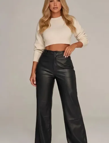 Calça de Couro Pantalona