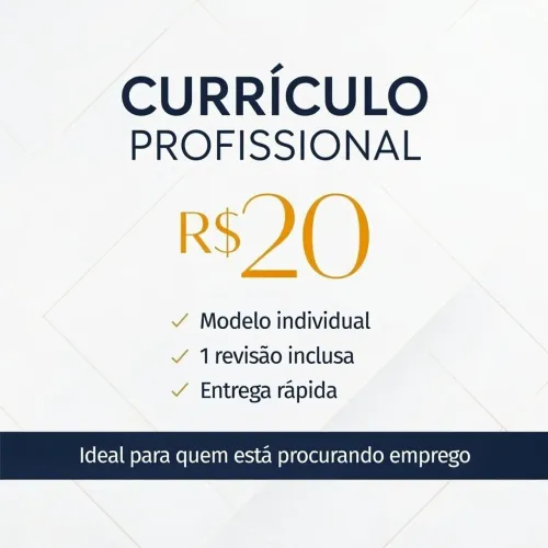 Currículo Profissional - R$ 20