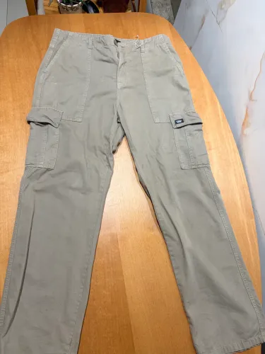 Calça Cargo Masculina Sarja Pool Jeans Original - Tam. 44 (Verde Musgo / Cinza)