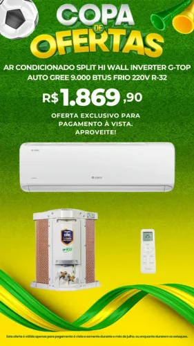Ar Condicionado Split Hi Wall Gree G-Top Auto Inverter 9.000 Btus Frio 220V R-32