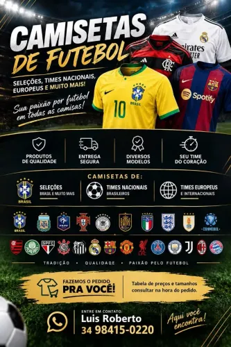 Camisas de times a venda